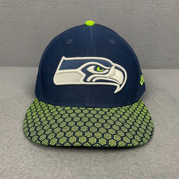 Seattle Seahawks Hat Men's 7.5 New Era 6-Panel Baseball Navy Green Football NFL - Picture 2 of 13